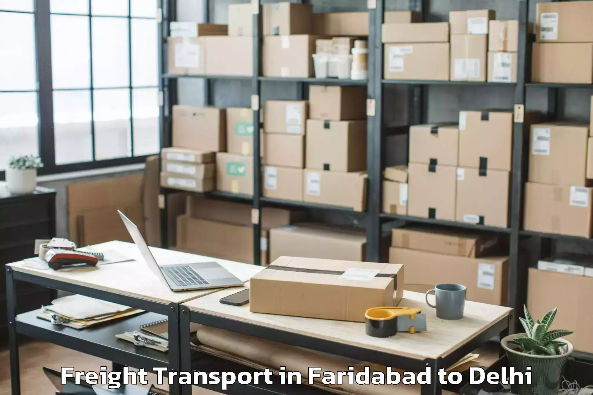 Top Faridabad to Burari Freight Transport Available